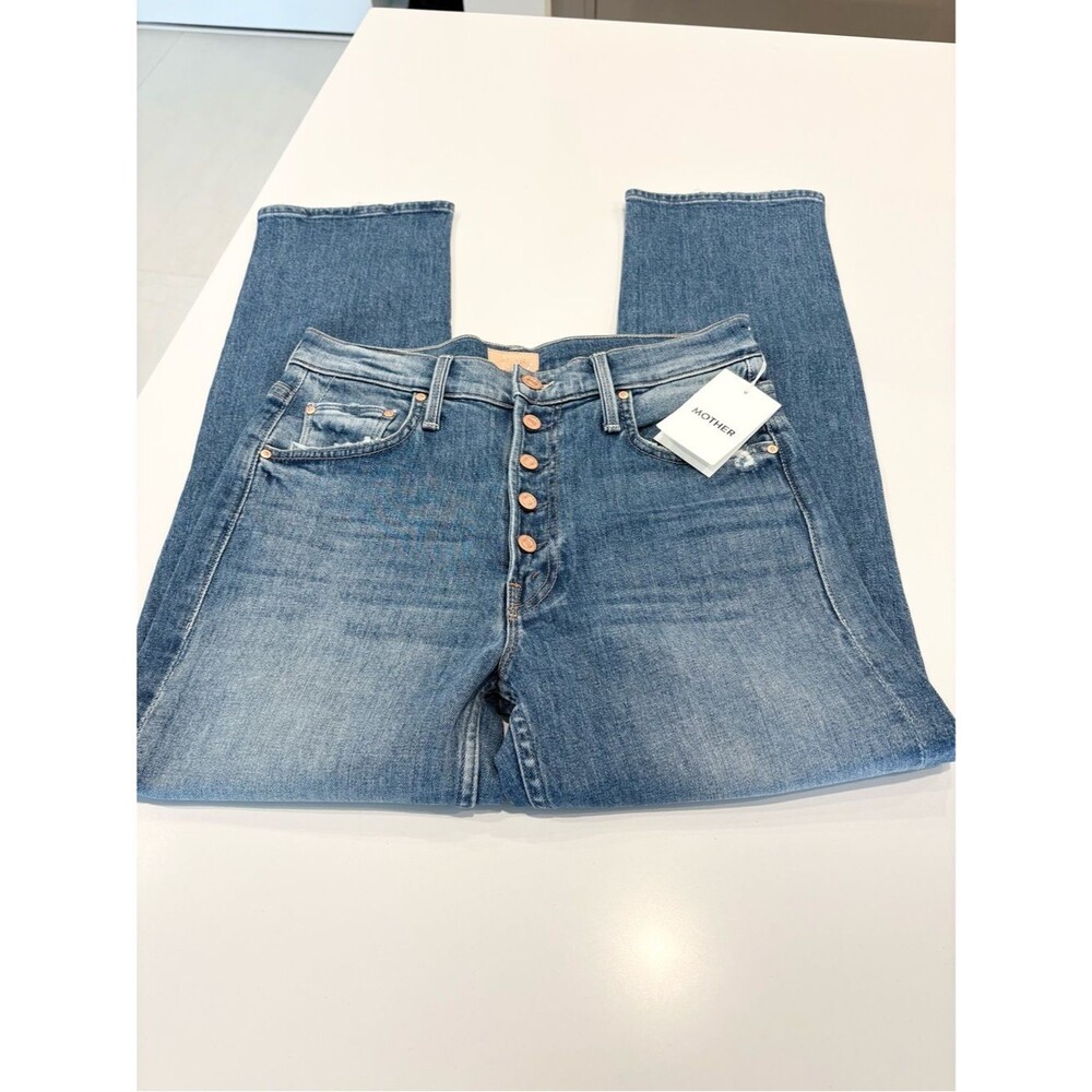 NWT Mother Pixie Tomcat crop button fly jeans Not cut and pasted size 27
